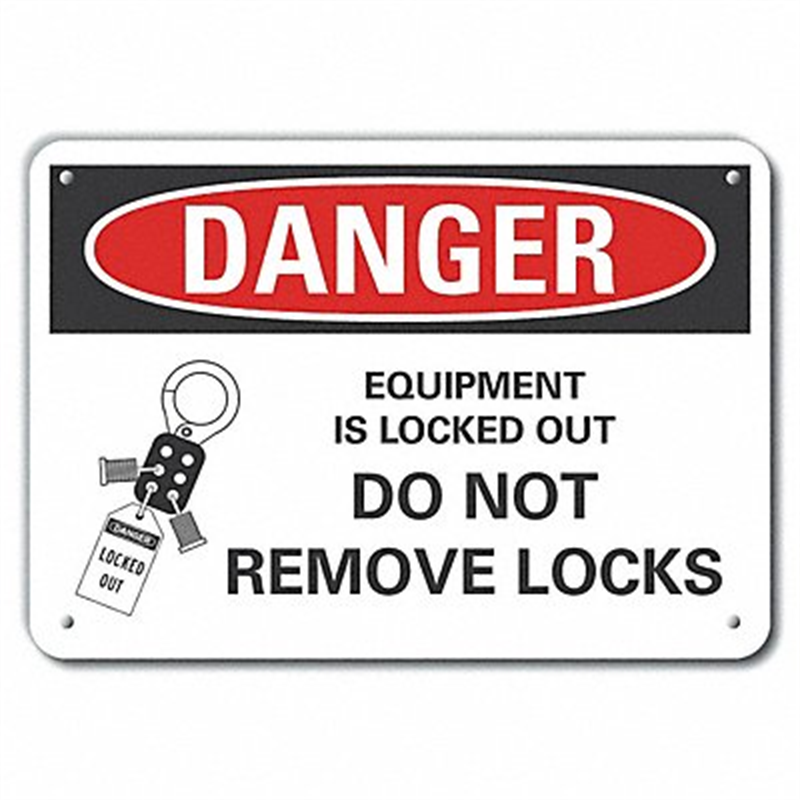 Lockout Tagout Danger Sign 10x14in Plstc 64RJ83